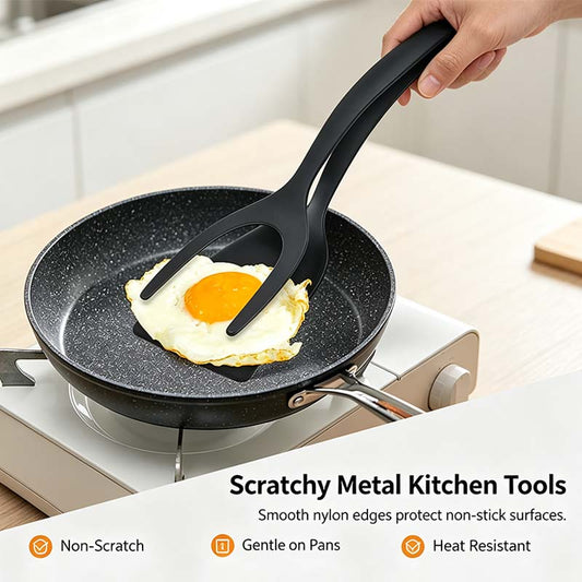 Grip & Flip Spatula Tongs - Sturdy, Durable Non-Stick Egg Flipper & Food Turner🥢 - image 1