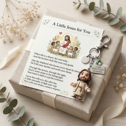 "A Little Jesus for You" - Comforting Pocket Reminder Keychain & Poem Card Gift Set 🌟🙏 - image 5