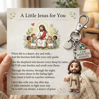 "A Little Jesus for You" - Comforting Pocket Reminder Keychain & Poem Card Gift Set 🌟🙏 - image 11
