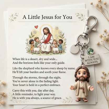 "A Little Jesus for You" - Comforting Pocket Reminder Keychain & Poem Card Gift Set 🌟🙏 - image 8