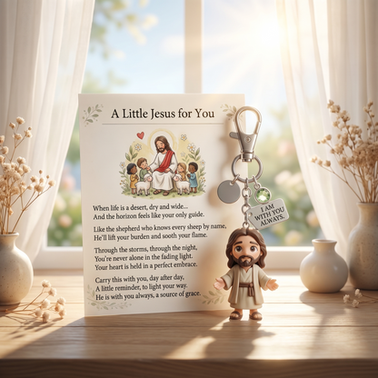 "A Little Jesus for You" - Comforting Pocket Reminder Keychain & Poem Card Gift Set 🌟🙏 - image 9