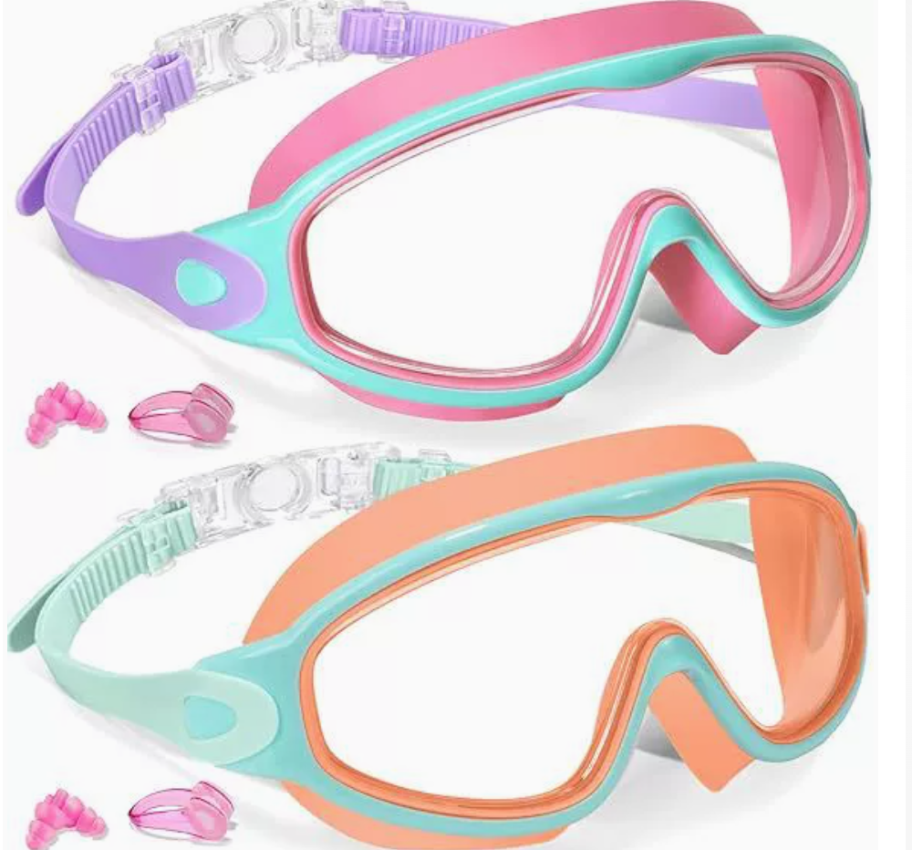 Kids Swim Goggles 2 Pack - UV Protection & Anti-Fog