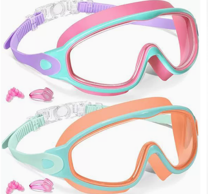 Kids Swim Goggles 2 Pack - UV Protection & Anti-Fog