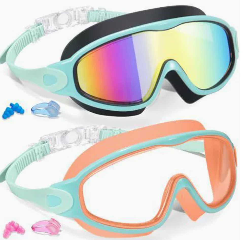 Kids Swim Goggles 2 Pack - UV Protection & Anti-Fog