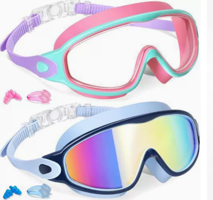 Kids Swim Goggles 2 Pack - UV Protection & Anti-Fog