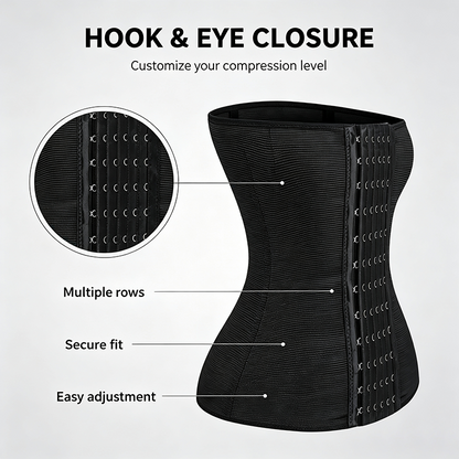Women's Solid Color Hook & Eye Closure Waist Trainer, Adjustable Tummy Control Shaper ✨ - image 10