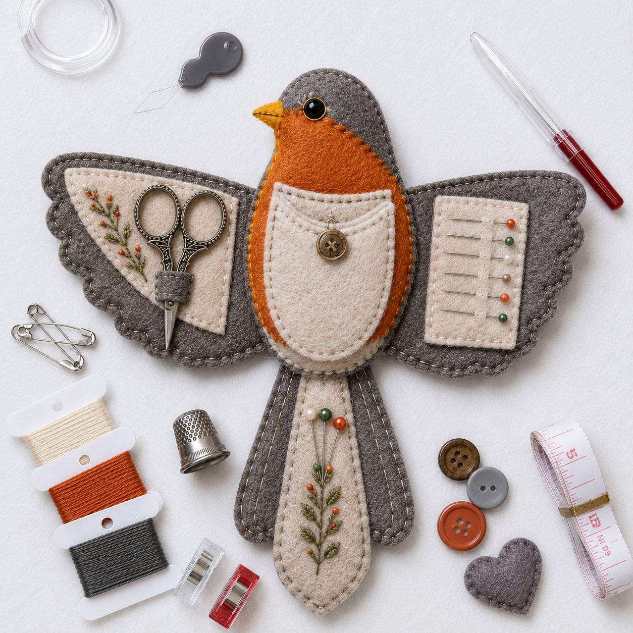 🐦 Bird-Shaped Felt Sewing Organizer DIY Kit - image 6