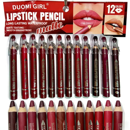12Pcs Matte Lip Liner With Sharpener Set Waterproof Smudgeproof Precise Contour Lipstick Pens 🖌️ - image 9