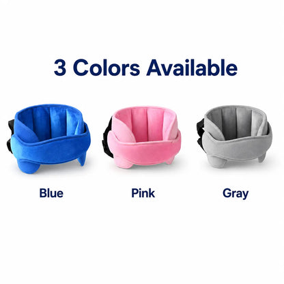 Soft Plush Adjustable Car Seat Head Support Strap with Padded Side Cushions for Kids - image 6