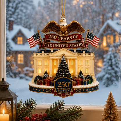 🔥Last 30pcs✨⏰ Limited anniversary edition✨49% OFF!🔥USA 250th Anniversary White House Christmas Ornament
