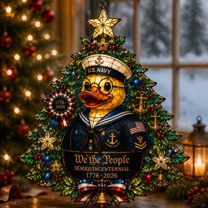 ⏰LIMITED TIME 49% OFF!🔥High-Quality Custom Hand-Painted Patriotic Duck-Shaped Christmas Tree Ornament — U.S. Semiquincentennial Commemorative Ornament
