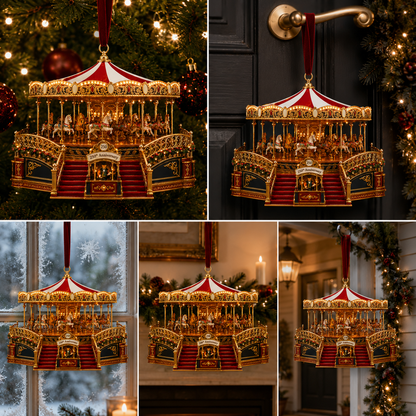 ✨Animated World's Fair Boardwalk Carousel Christmas Tree Ornament