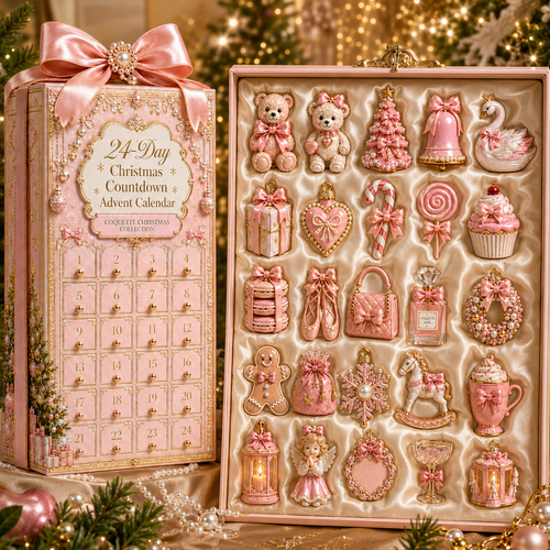 ✨24-Day Christmas Countdown Advent Calendar – Pink Bow Series