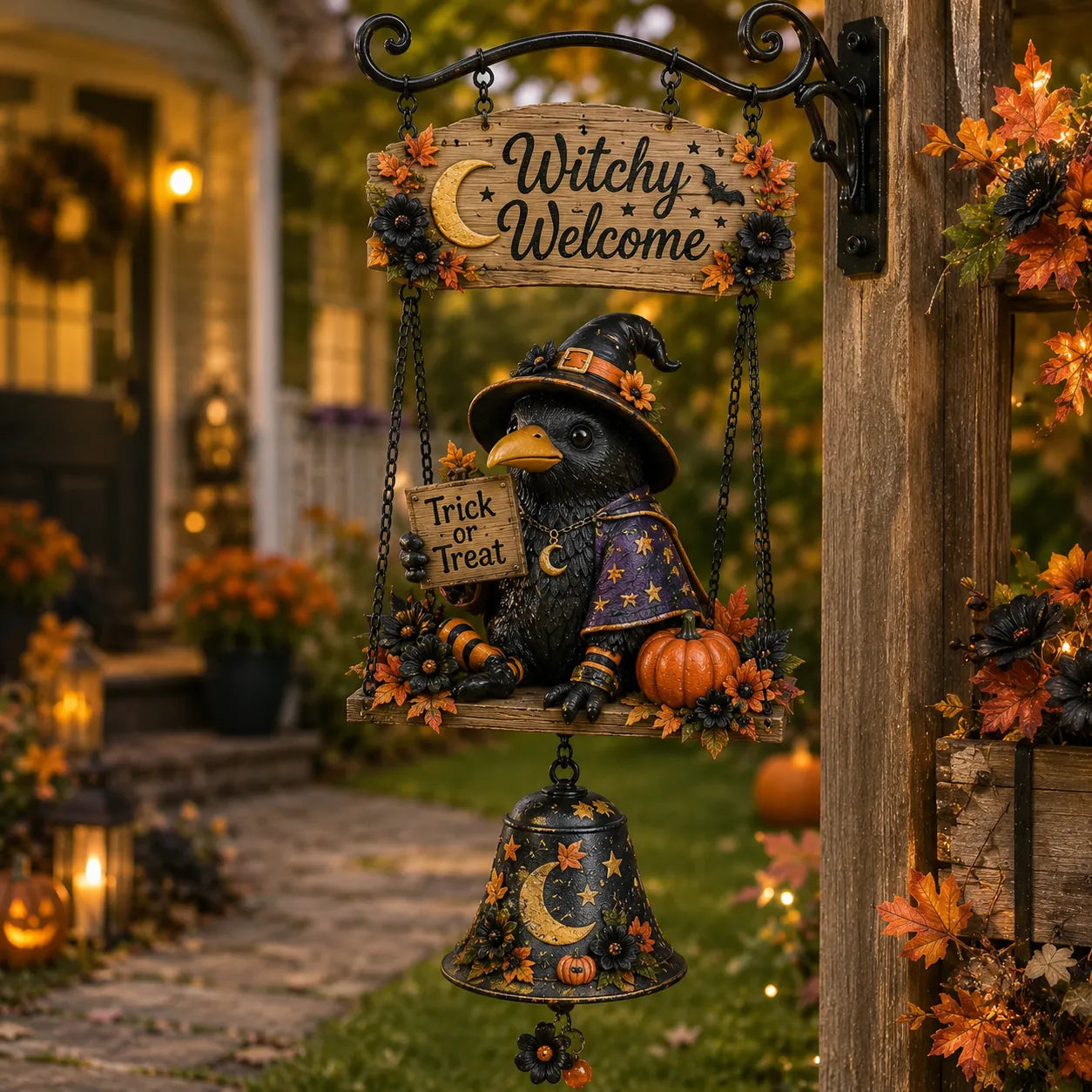 ⏰LIMITED TIME 49% OFF!🔥🔔Halloween Hanging Welcome Sign With Bell