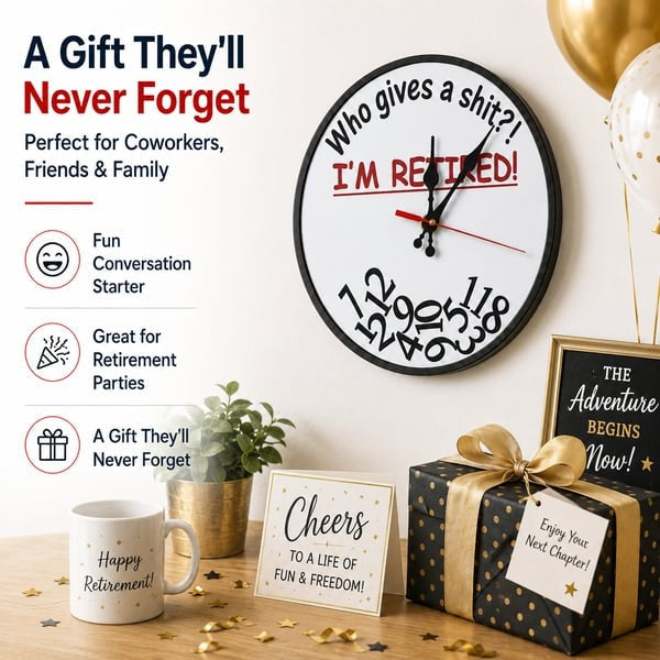 🔥Who Cares What Time It Is? You’re Retired! 🎉Funny Retirement Wall Clock - image 4