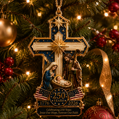 🔥Last 30pcs✨⏰ Limited anniversary edition✨49% OFF!🔥Cross-Shaped Jesus Nativity Christmas Tree Ornament