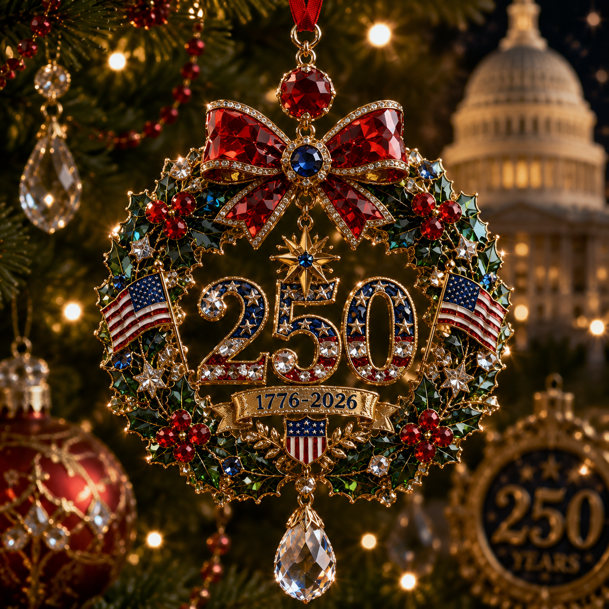 ✨ Limited anniversary edition✨⏰49% OFF!🔥Crystal Christmas Wreath Christmas Tree Ornament