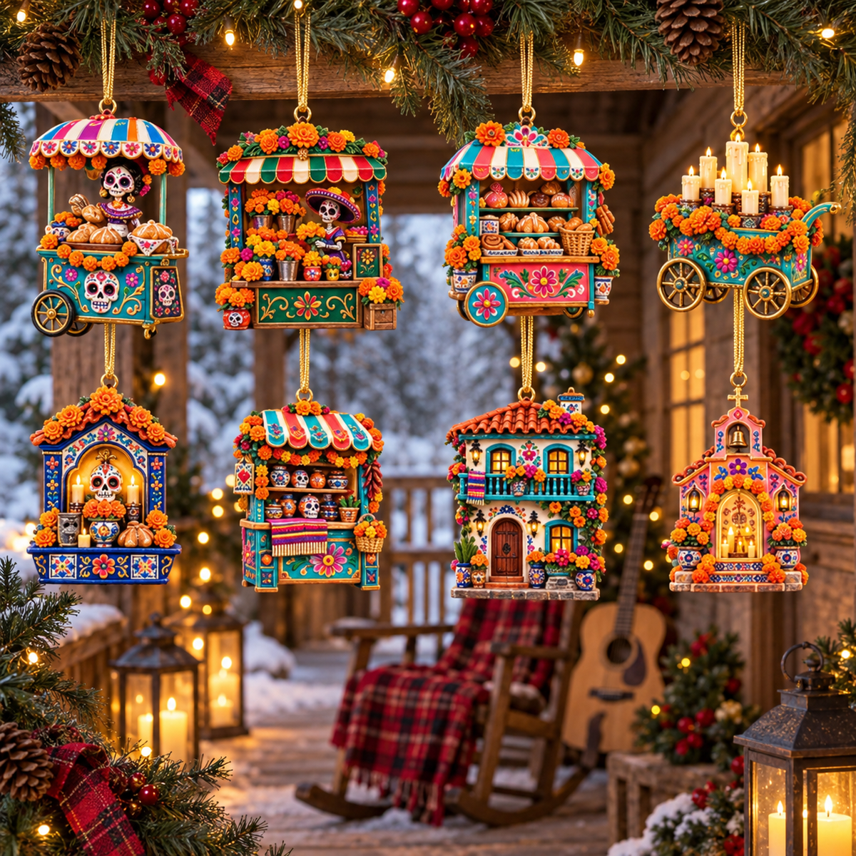 2026 Día de Muertos Village Ornaments – Miniature Market & Marigold Keepsake Collection - image 14