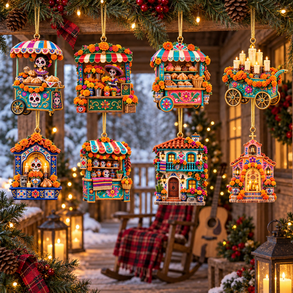 2026 Día de Muertos Village Ornaments – Miniature Market & Marigold Keepsake Collection - image 14