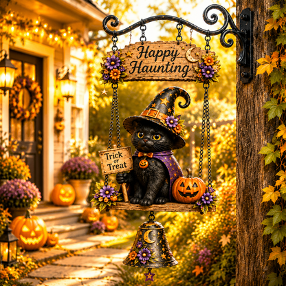 ⏰LIMITED TIME 49% OFF!🔥🔔Halloween Hanging Welcome Sign With Bell