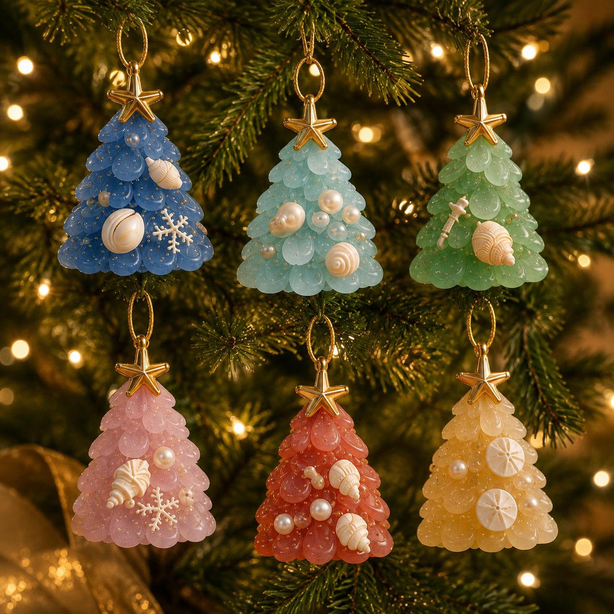 🔥Last 30pcs✨⏰ Limited anniversary edition✨49% OFF!🔥Sea Glass Christmas Tree Ornament Advent Calendar