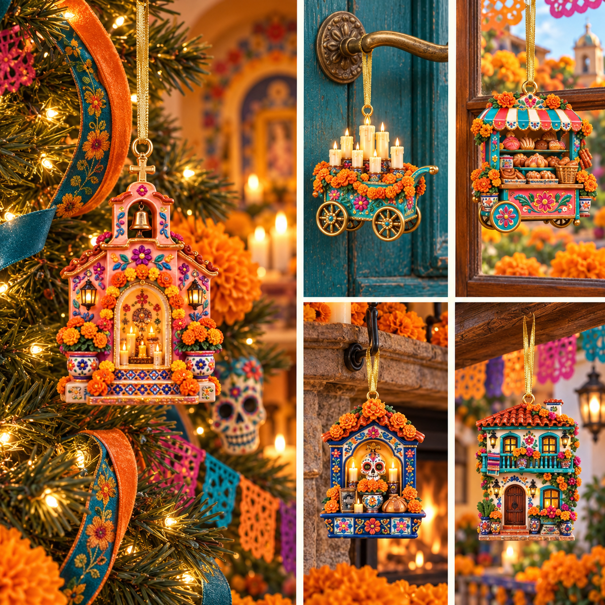 2026 Día de Muertos Village Ornaments – Miniature Market & Marigold Keepsake Collection - image 23