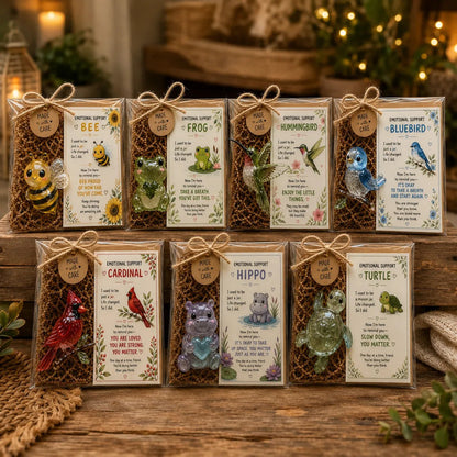 💖💌 Emotional Support Glass Animal Gift Set | 7 Meaningful Designs with Encouragement Card & Gift-Ready Packaging ✨