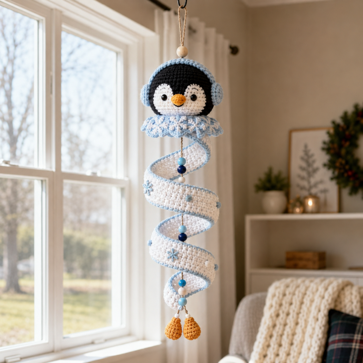 ☃️ Crochet Snowman Spiral Ornament DIY Kit | Complete Beginner-Friendly Set with Soft Yarn, Crochet Hook, Festive Beads, Snowflakes & Step-by-Step Guide 🧶🎄✨ - image 24