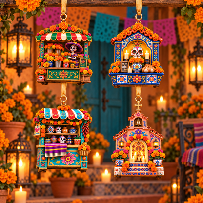 2026 Día de Muertos Village Ornaments – Miniature Market & Marigold Keepsake Collection - image 19