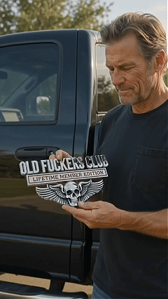 💀 OLD F*CKERS CLUB Metal Car Emblem | Chrome Peel-and-Stick Badge for Trucks, SUVs, Toolboxes & Garages 😎 - image 7