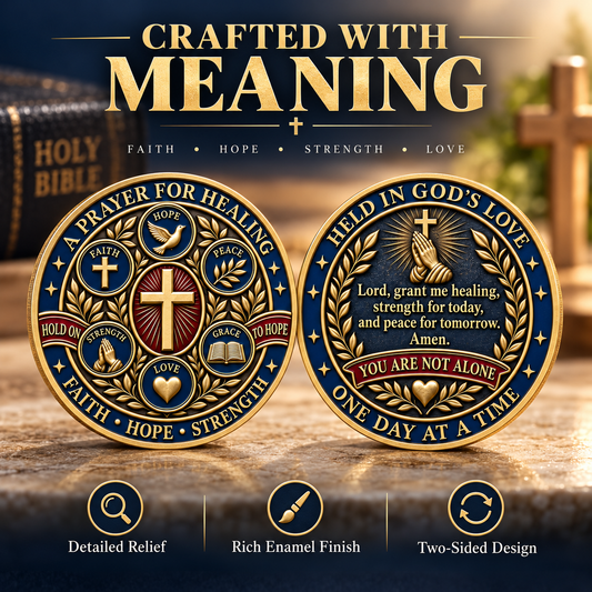 "Healing & Hope" Prayer Coin 🙏 | A Pocket-Sized Reminder of God's Love | Strength & Peace Token - image 1
