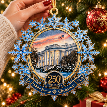 🔥Last 30pcs✨⏰ Limited anniversary edition✨49% OFF!🔥White House 250th Anniversary Commemorative Snowflake Ornament