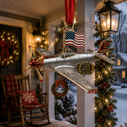 🔥Last 30pcs✨⏰ Limited anniversary edition✨49% OFF!🔥250th Anniversary Airplane-Shaped Christmas Ornament
