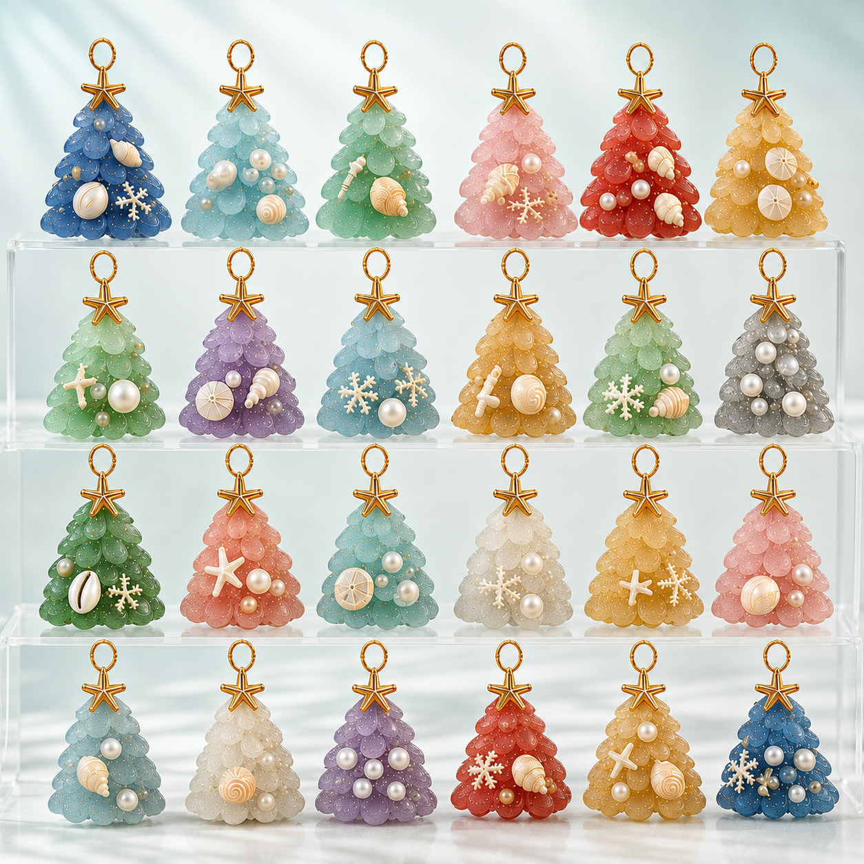 🔥Last 30pcs✨⏰ Limited anniversary edition✨49% OFF!🔥Sea Glass Christmas Tree Ornament Advent Calendar