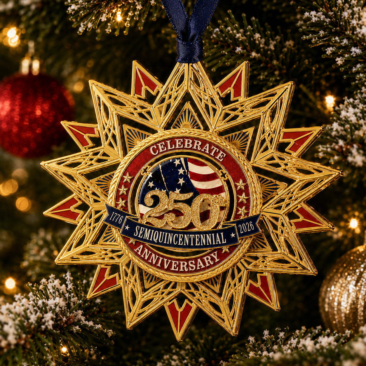 ✨250th Anniversary Commemorative Medal Christmas Tree Ornament