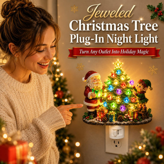 🎄 Jeweled Christmas Tree Plug-In Night Light - image 1