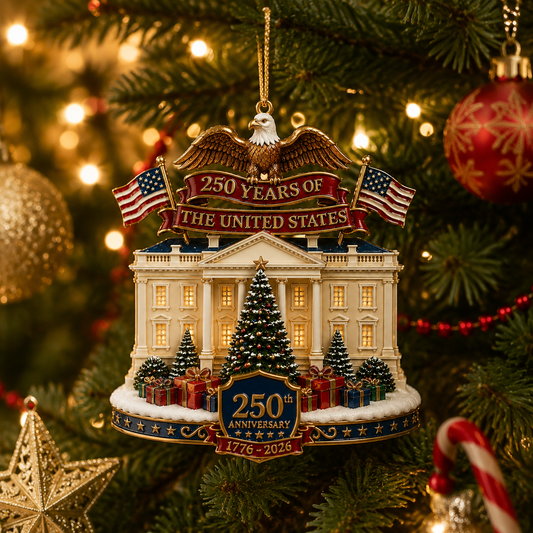 🔥Last 30pcs✨⏰ Limited anniversary edition✨49% OFF!🔥USA 250th Anniversary White House Christmas Ornament