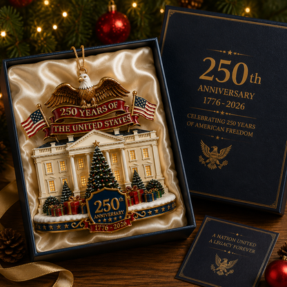 🔥Last 30pcs✨⏰ Limited anniversary edition✨49% OFF!🔥USA 250th Anniversary White House Christmas Ornament