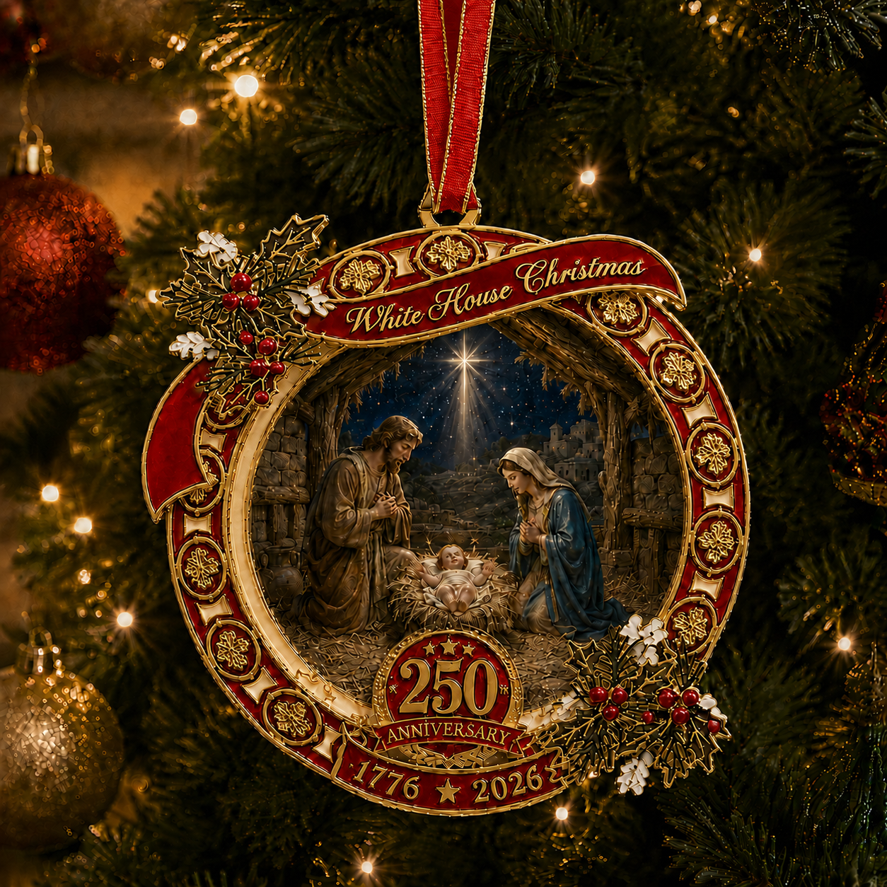 🔥Last 30pcs✨⏰ Limited anniversary edition✨49% OFF!🔥250th Anniversary Nativity Scene Christmas Ornament