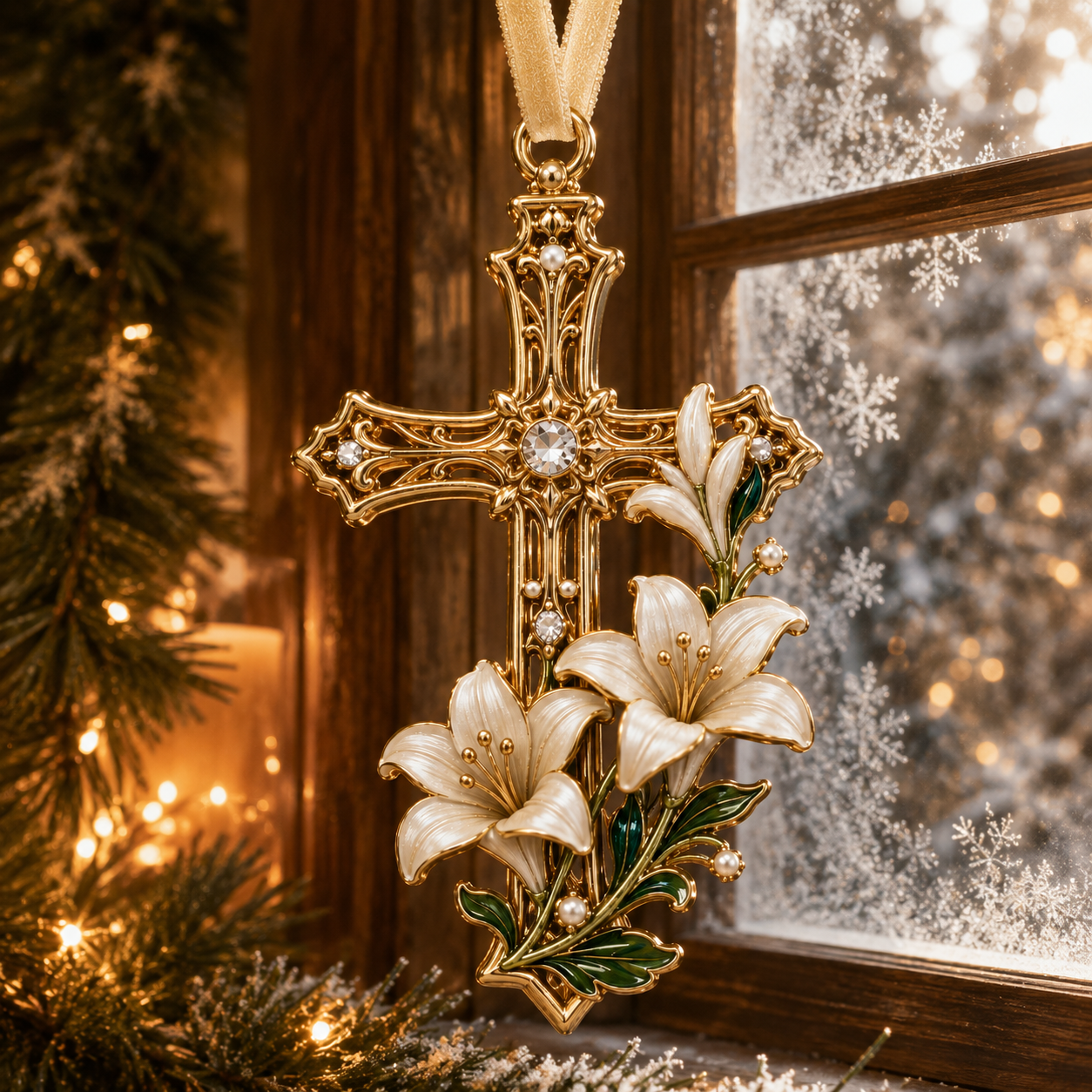 ✨Cross-shaped Christmas tree ornament