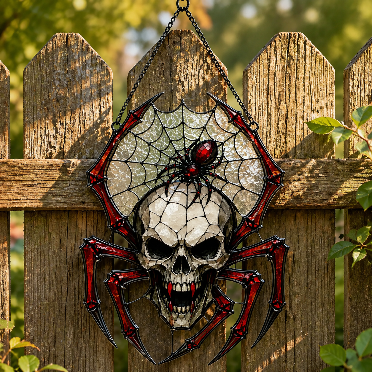 ✨Painted Skull and Spider Web Hanging Ornament