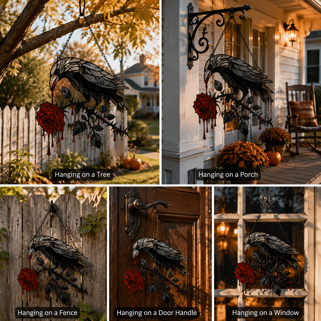 ✨Halloween Dripping-Blood Crow Decoration