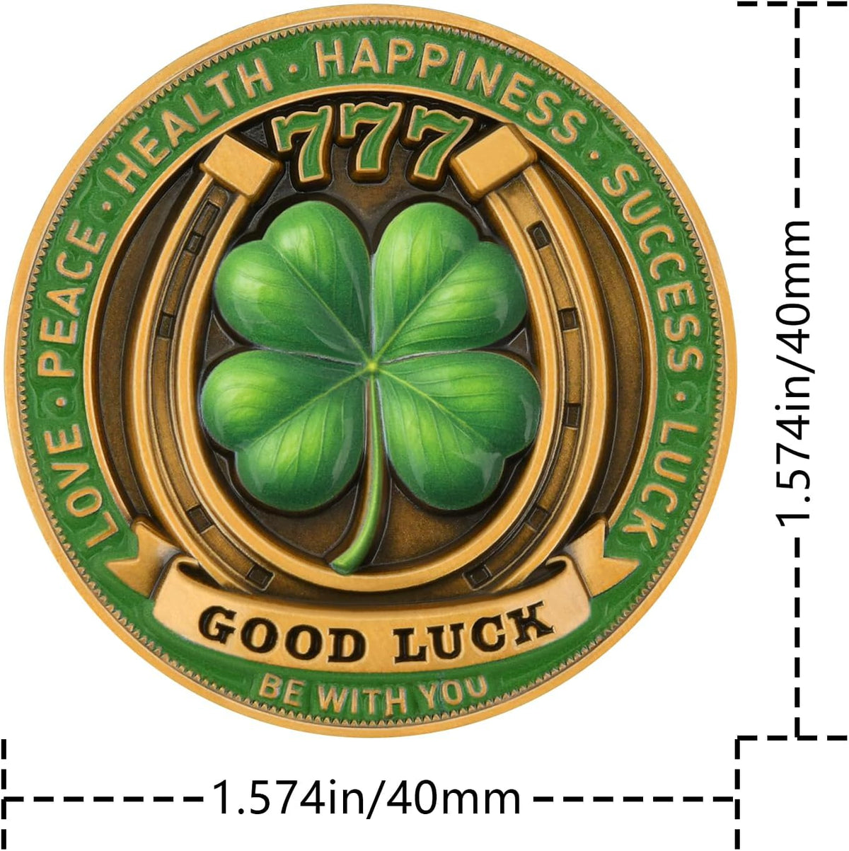 Lucky Elephant Coin with 4-Leaf Clover - image 8