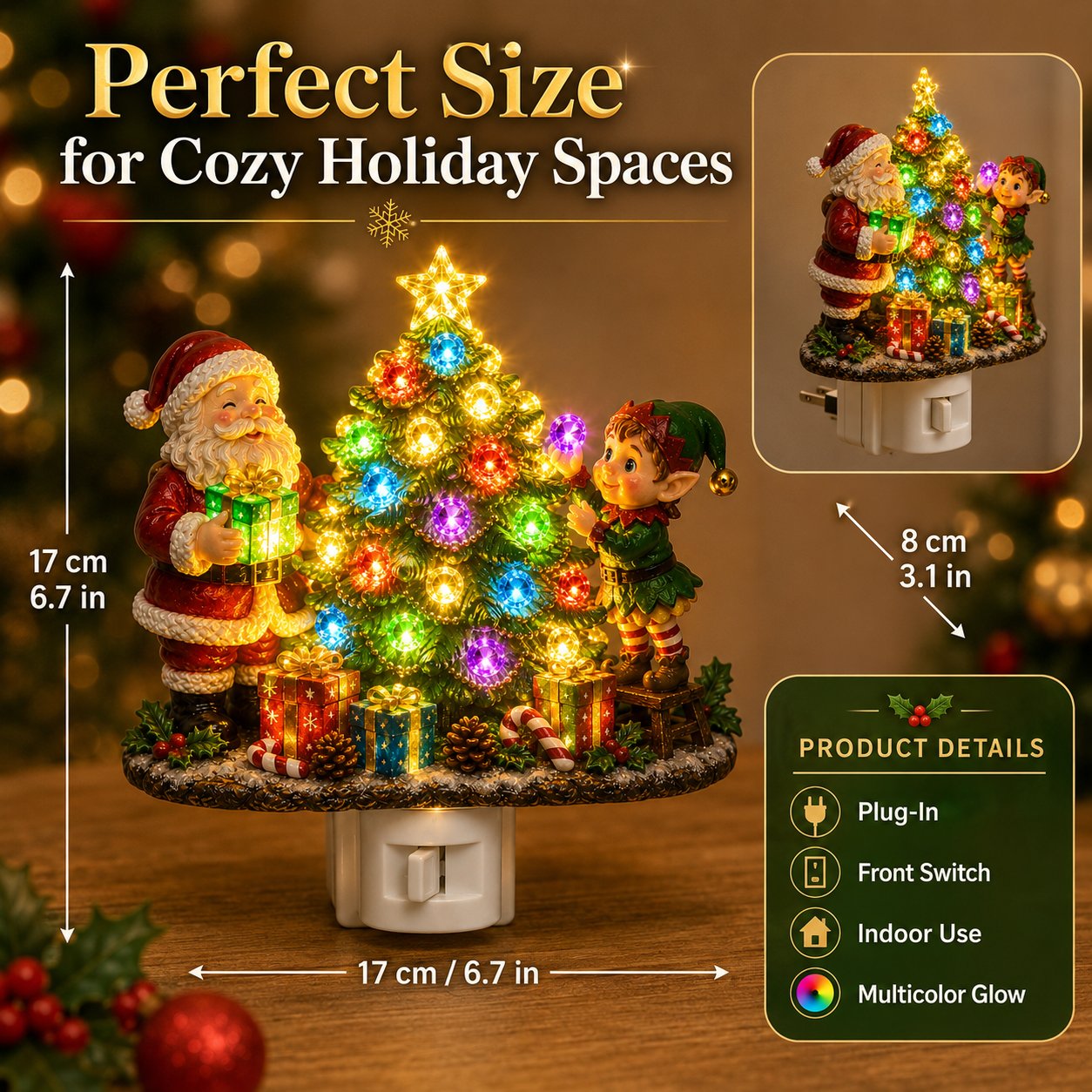 🎄 Jeweled Christmas Tree Plug-In Night Light - image 9