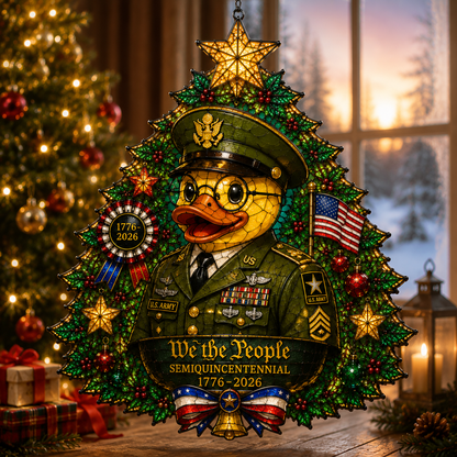 ⏰LIMITED TIME 49% OFF!🔥High-Quality Custom Hand-Painted Patriotic Duck-Shaped Christmas Tree Ornament — U.S. Semiquincentennial Commemorative Ornament