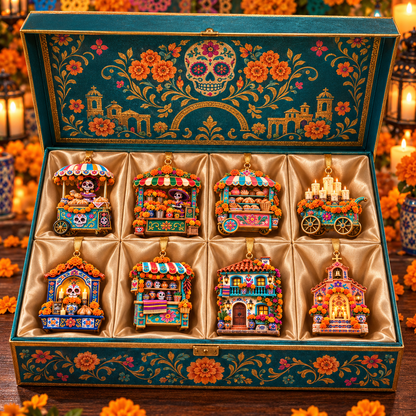 2026 Día de Muertos Village Ornaments – Miniature Market & Marigold Keepsake Collection - image 2