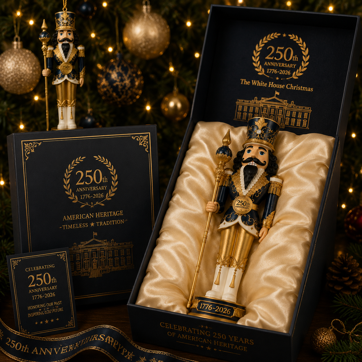 🔥Last 30pcs✨⏰ Limited anniversary edition✨49% OFF!🔥2026 America 250th Anniversary Midnight Blue Nutcracker King Ornament