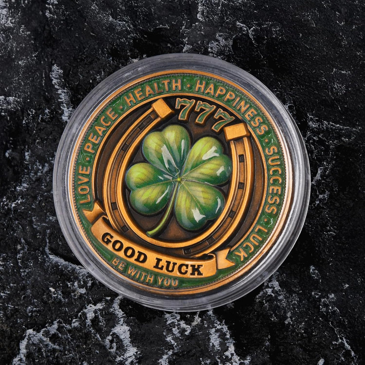 Lucky Elephant Coin with 4-Leaf Clover - image 5