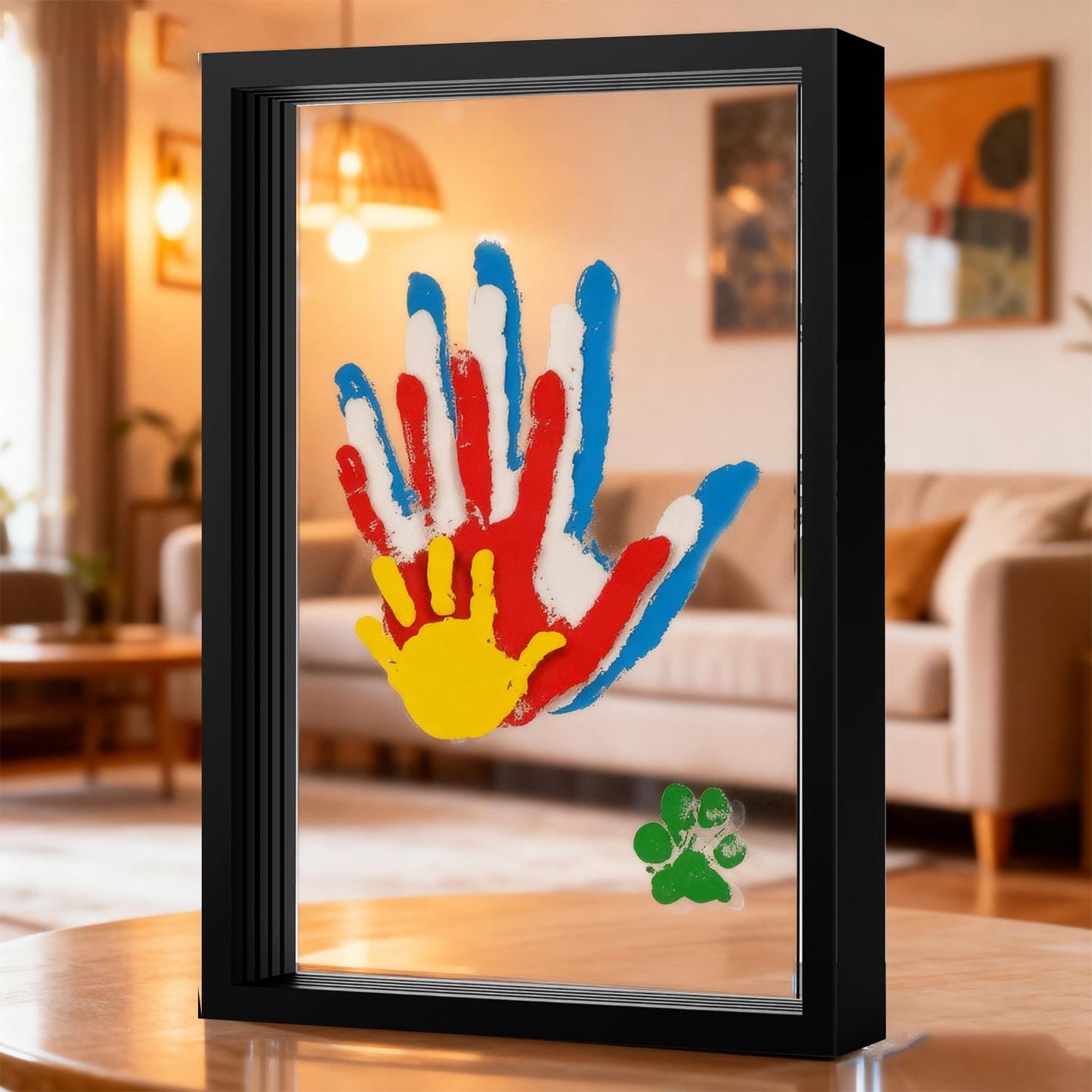 Wooden Transparent Handprint Frame Set, DIY Family Memorial Gift Kit - image 12