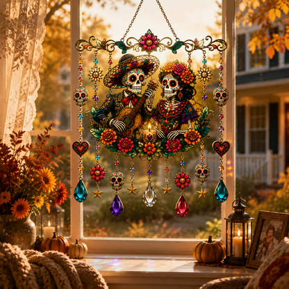 ⏰LIMITED TIME 49% OFF!🔥High-Quality Hand-Painted Hanging Decoration: Halloween Skeleton Couple
